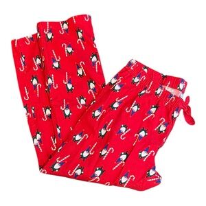 Old Navy Women's Flannel Pajama Pants Holiday Themed Elf/Candy Canes Size Large